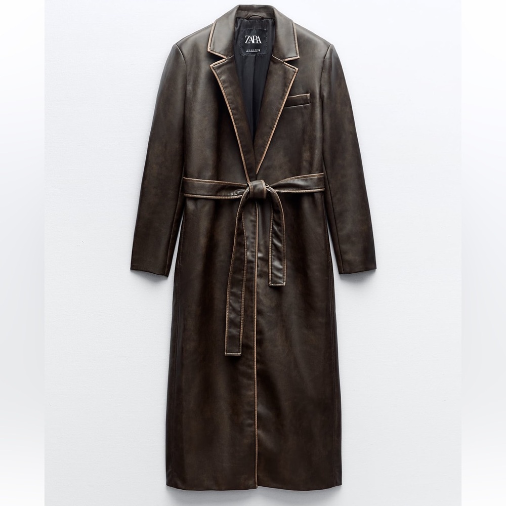 ZARA DISTRESSED FAUX LEATHER JACKET